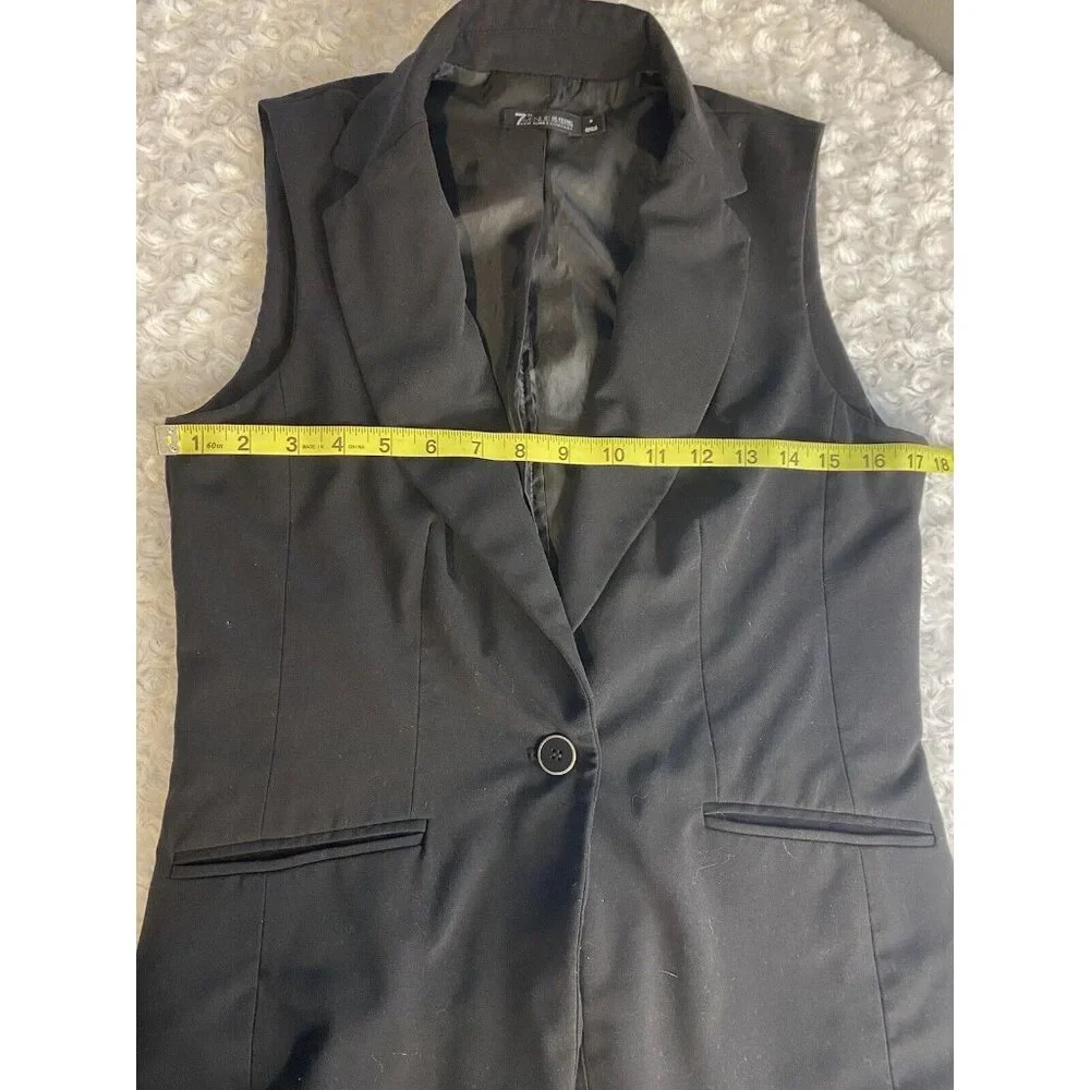 7th Avenue Suiting collection NY & Co Size 6 Sleeveless Black Vest - Picture 7 of 10